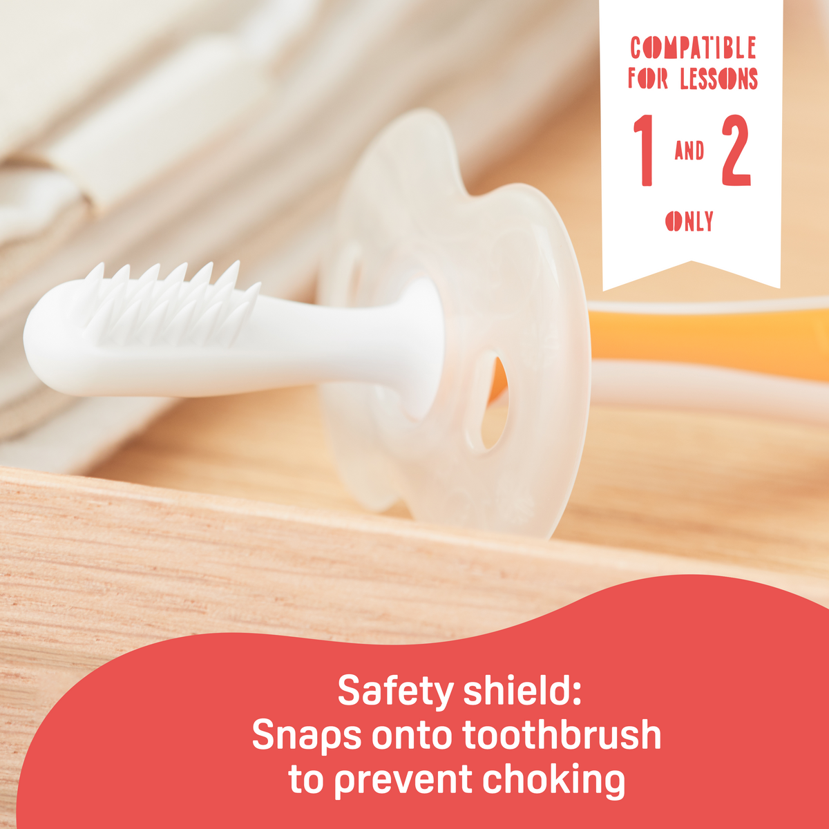 Pigeon Official - Training Toothbrush Set Lesson 1-3, 6-18+ Months, Soft Elastomer Brush Head, Ergonomic handle, BPA Free, Co-developed with Pediatric Dentist, Japan No. 1 Brand