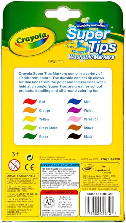 Crayola 10 ct. Supertips Washable Fine line Markers