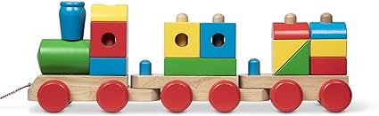 Melissa and Doug Jumbo Wooden Stacking Train – Classic