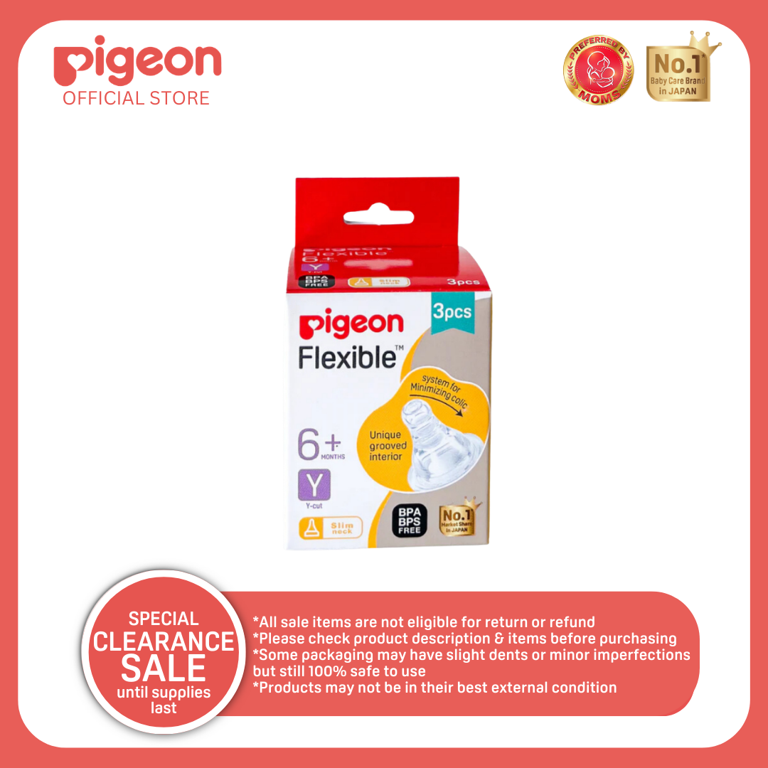Pigeon Official - Standard/Peristaltic Nipple Fast flow for 6+months 3pcs per box