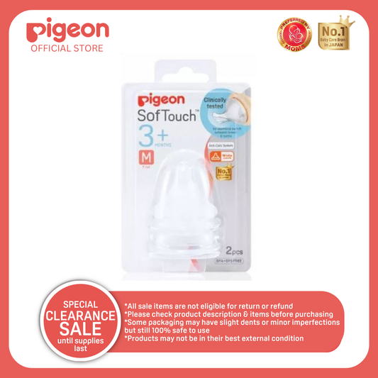 Pigeon Official - Wideneck Plus Nipple Medium Flow for 3+months, no nipple confusion, anti-colic