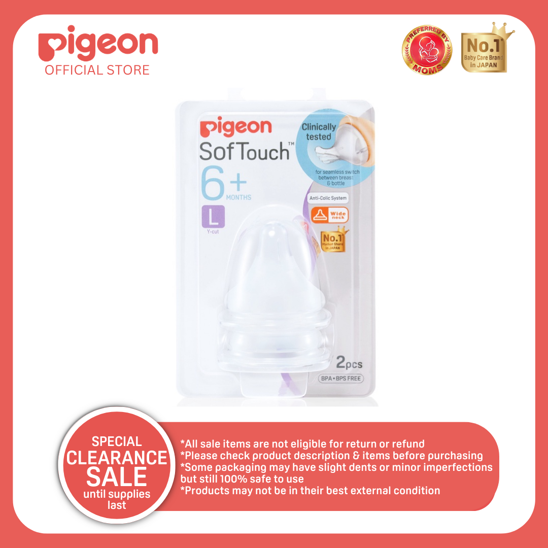 Pigeon Official - Wideneck Plus Nipple Fast Flow for 6+months, no nipple confusion, anti-colic