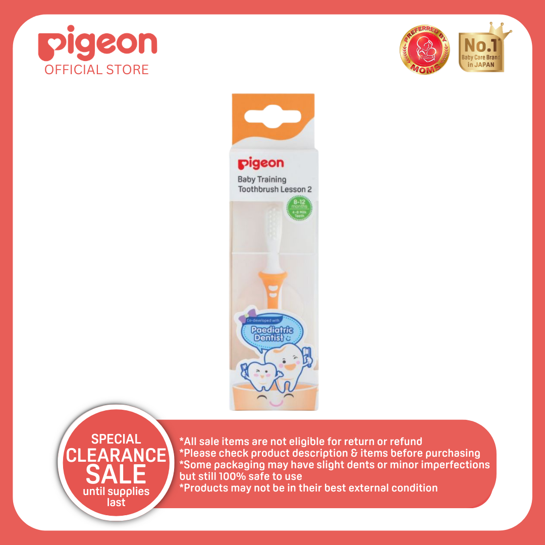 Pigeon Training Toothbrush Re Lesson 2 - For 8-12 months Toddlers, Soft Bristles, Gentle for Kids
