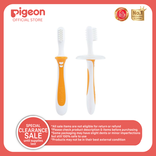 Pigeon Training Toothbrush Re Lesson 2 - For 8-12 months Toddlers, Soft Bristles, Gentle for Kids