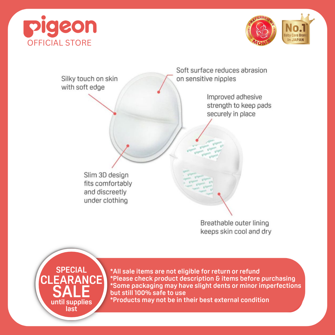 Pigeon Official- Disposable 60pcs Breast Pads for milk leaks and stain on your clothes
