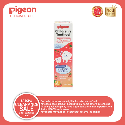 Pigeon Toothgel Strawberry - PDA Recognized, Food Grade, Gentle for Kids, Anti cavity