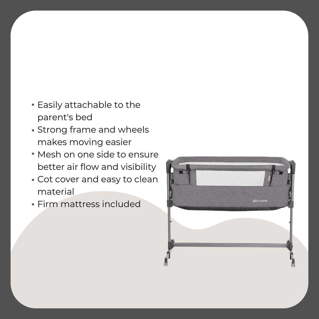 Kinder Kraft Nubi2 Stroller (Pink) + Neste Up Playard -Co Sleeper (Grey)
