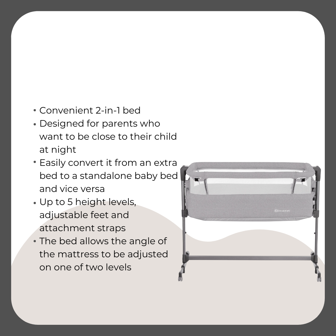 Kinder Kraft Nubi2 Stroller (Grey) + Neste Up Playard  (Light Grey)