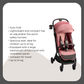 Kinder Kraft Nubi2 Stroller (Pink) + Nino Baby Carrier (Pink)