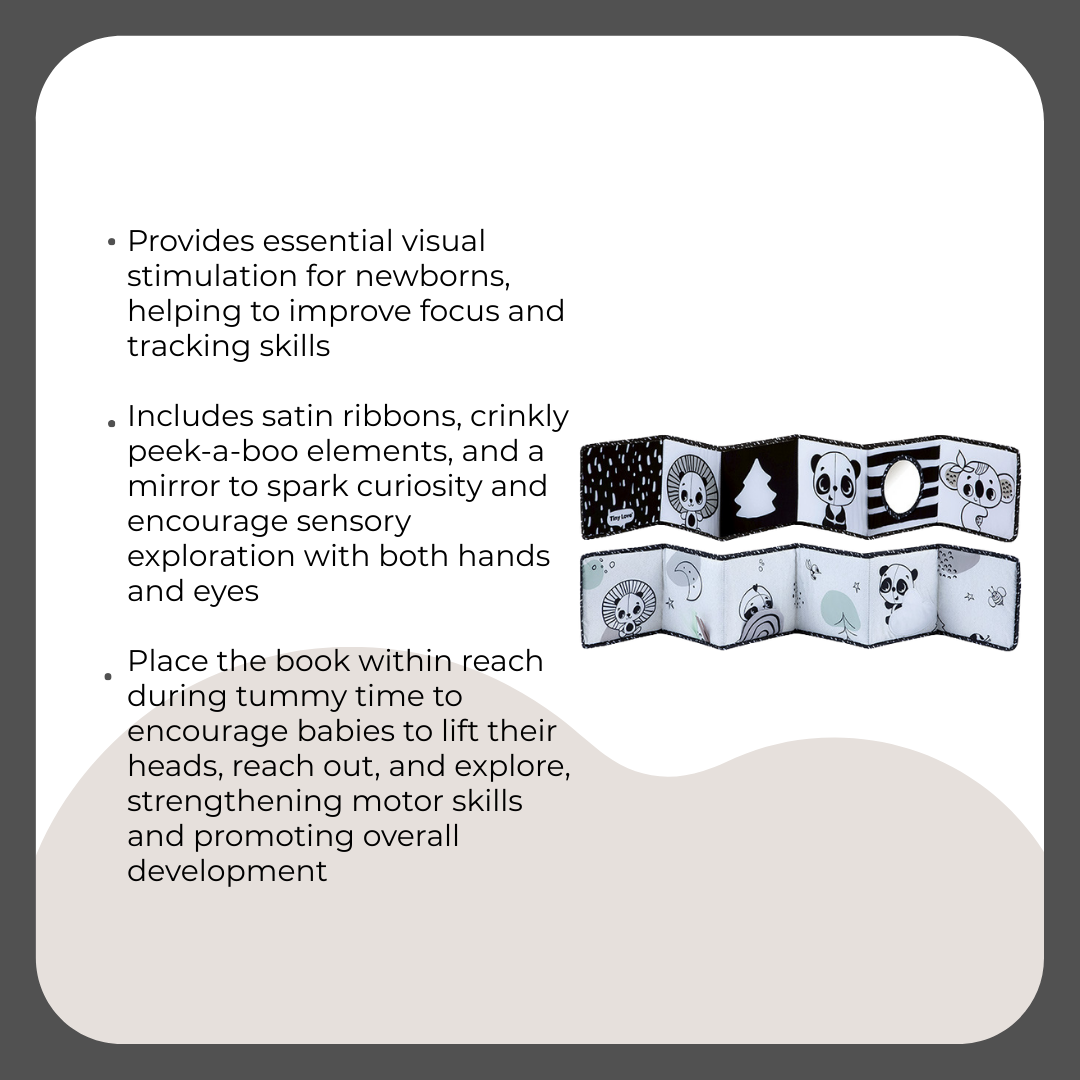 Kinder Kraft Sofi Travel Cot Grey + Double Sided First Book Black & White
