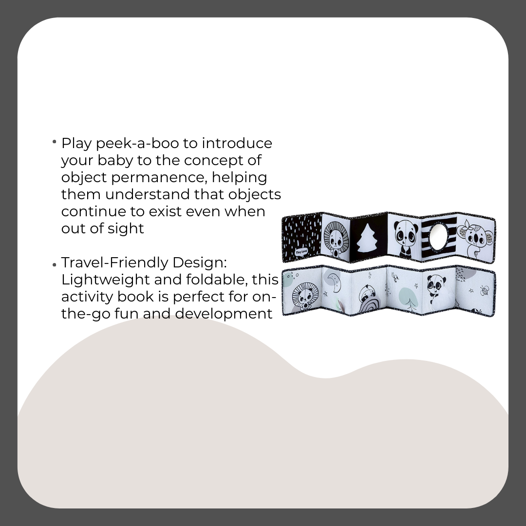 Kinder Kraft Sofi Travel Cot Grey + Double Sided First Book Black & White