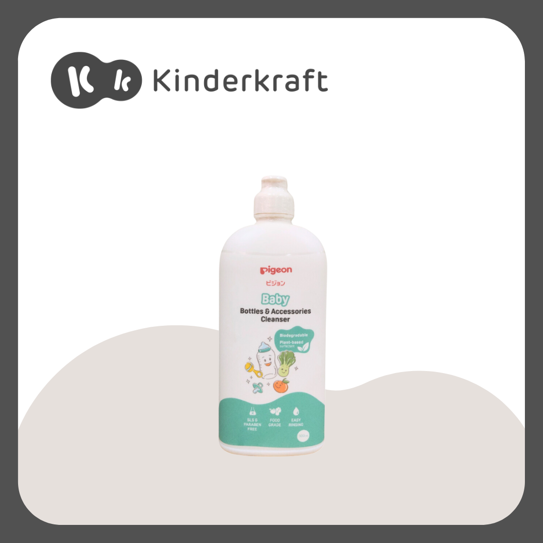 Kinderkraft High Chair Tummie Beige, Sassy Wonder Wheel Sensory Toy and Pigeon Cleanser 500ml