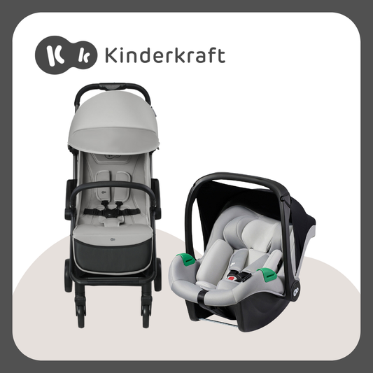 Kinderkraft Travel System Apino Gray  Stroller and MinkPro Carseat Gray