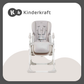 Kinderkraft Highchair Yummy, Baby Chair, Ergonomic, Comfortable, Reclining, Foldable, with Ajustable Height, Footrest, Detachable Double Tray, for Toddler, from 6 Month to 3 Years, (Gray)