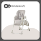 Kinderkraft Highchair Yummy, Baby Chair, Ergonomic, Comfortable, Reclining, Foldable, with Ajustable Height, Footrest, Detachable Double Tray, for Toddler, from 6 Month to 3 Years, (Gray)