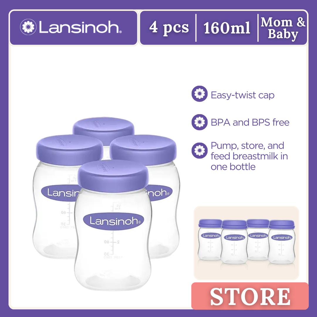 Lansinoh BPS and BPA Free Breastmilk Storage Bottles (pack of 4)