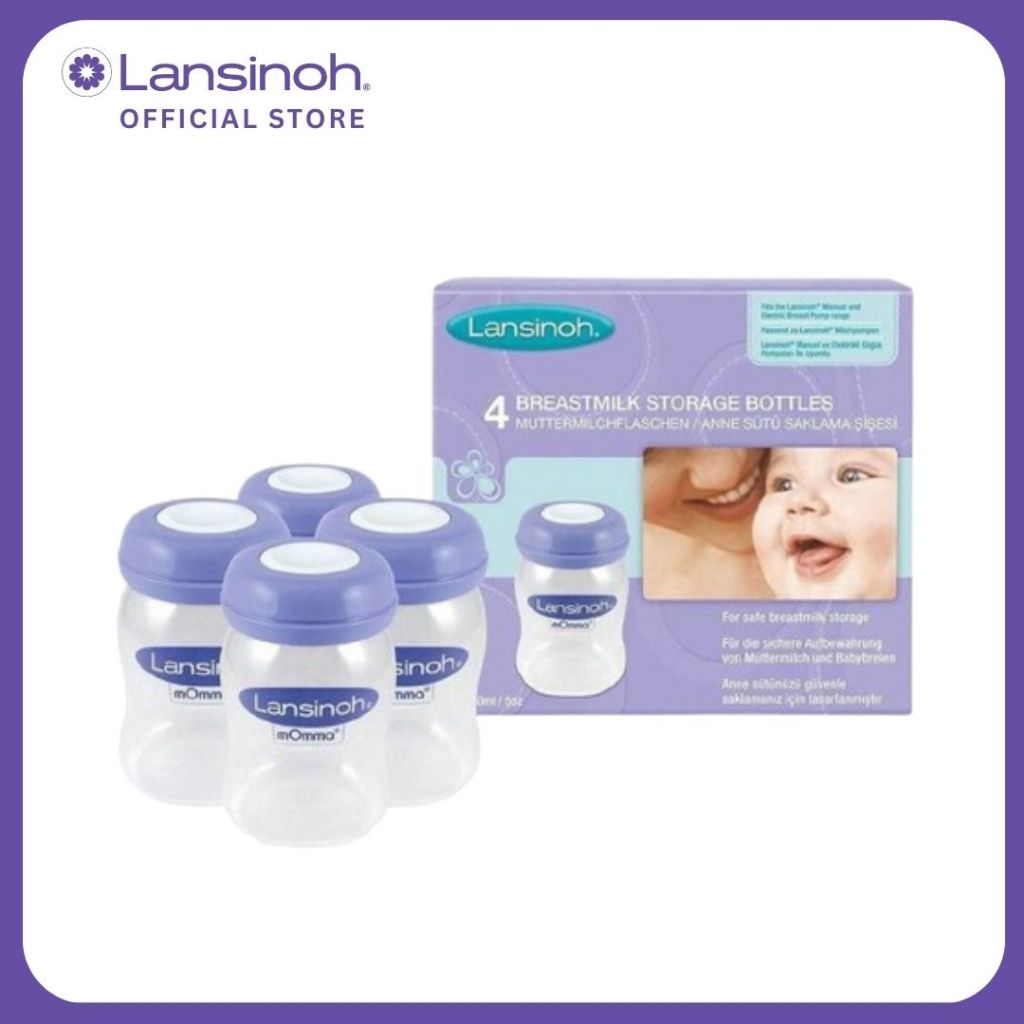 Lansinoh BPS and BPA Free Breastmilk Storage Bottles (pack of 4)