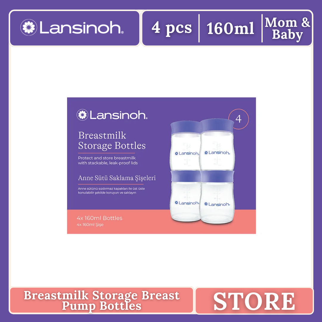 Lansinoh BPS and BPA Free Breastmilk Storage Bottles (pack of 4)
