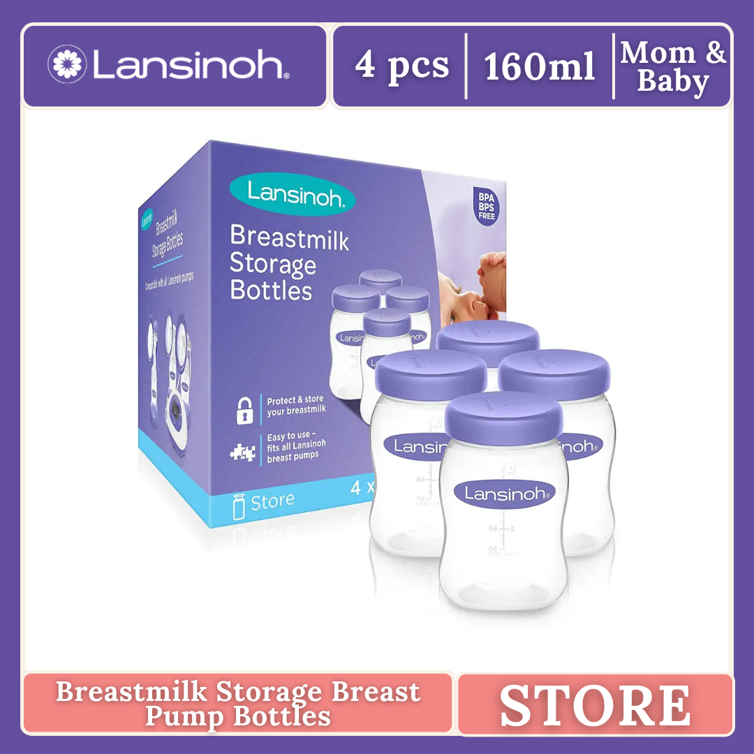 Lansinoh BPS and BPA Free Breastmilk Storage Bottles (pack of 4)