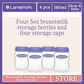 Lansinoh BPS and BPA Free Breastmilk Storage Bottles (pack of 4)