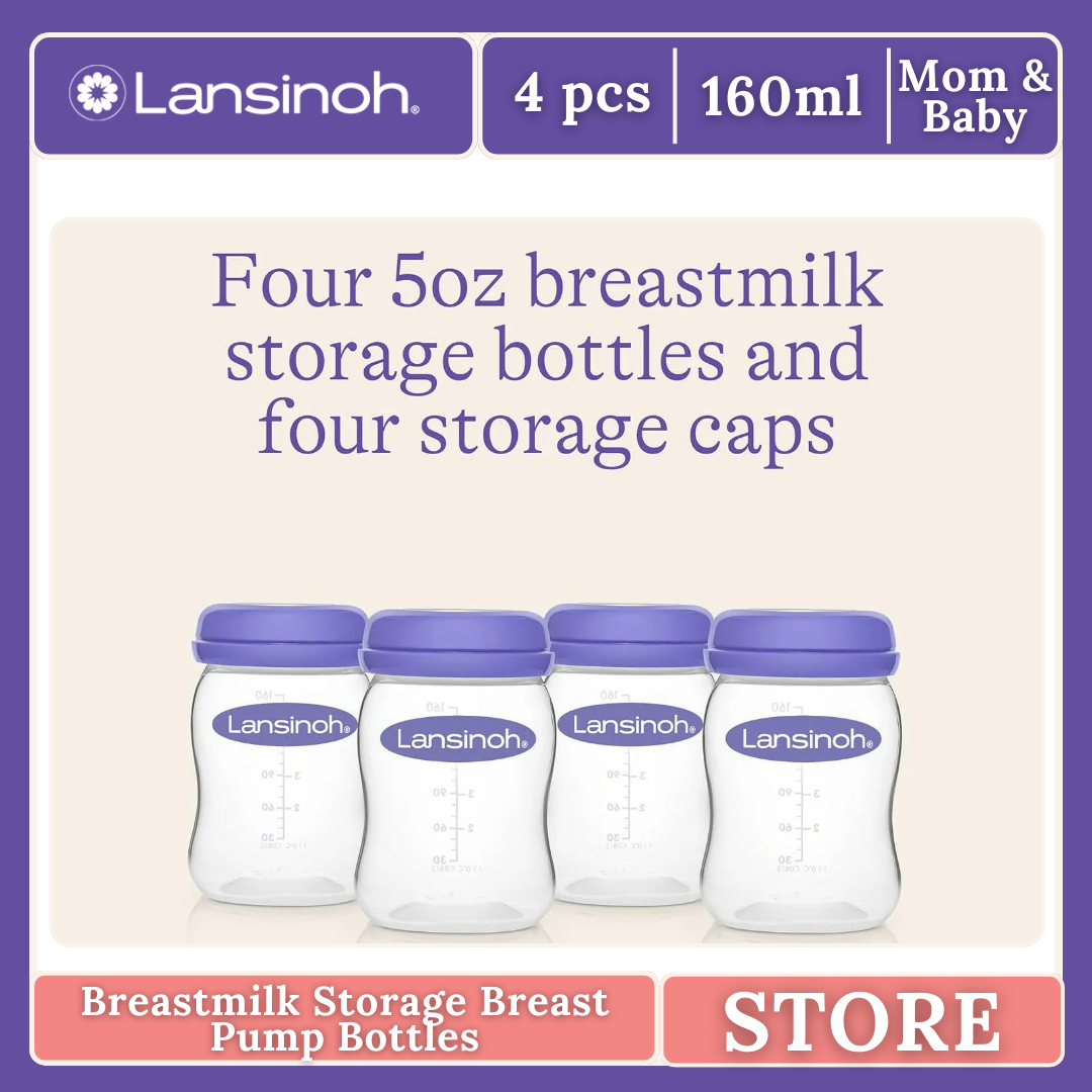 Lansinoh BPS and BPA Free Breastmilk Storage Bottles (pack of 4)