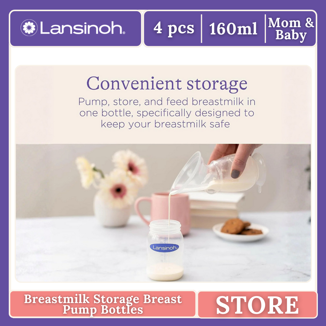 Lansinoh BPS and BPA Free Breastmilk Storage Bottles (pack of 4)