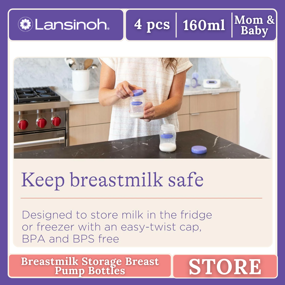Lansinoh BPS and BPA Free Breastmilk Storage Bottles (pack of 4)