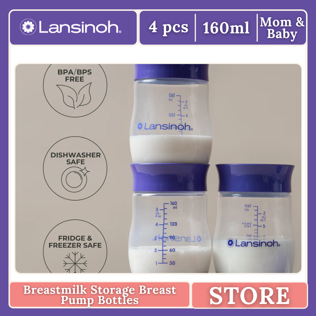 Lansinoh BPS and BPA Free Breastmilk Storage Bottles (pack of 4)