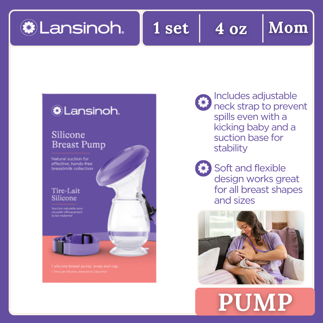 Lansinoh Silicone Pump + Lanolin 10ml + Pigeon Hand and Mouth Tissue 60's+70 Sheets Pure Water Baby Wipes Single Flip Top