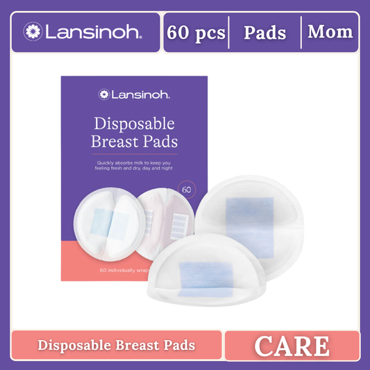 Lansinoh Stay Dry Disposable Nursing Pads, Soft and Super Absorbent Breast Pads Pack of 60
