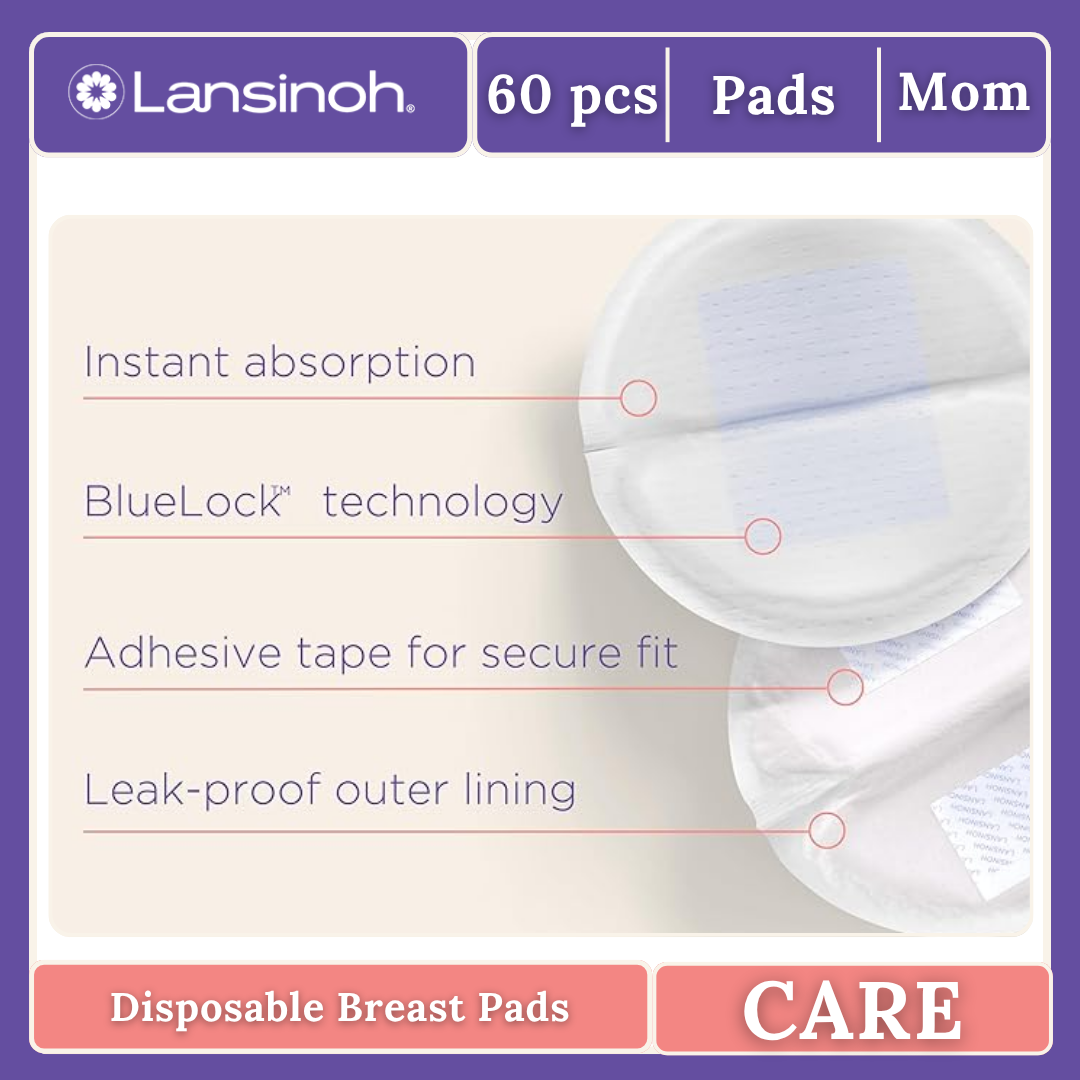 Lansinoh Stay Dry Disposable Nursing Pads, Soft and Super Absorbent Breast Pads Pack of 60