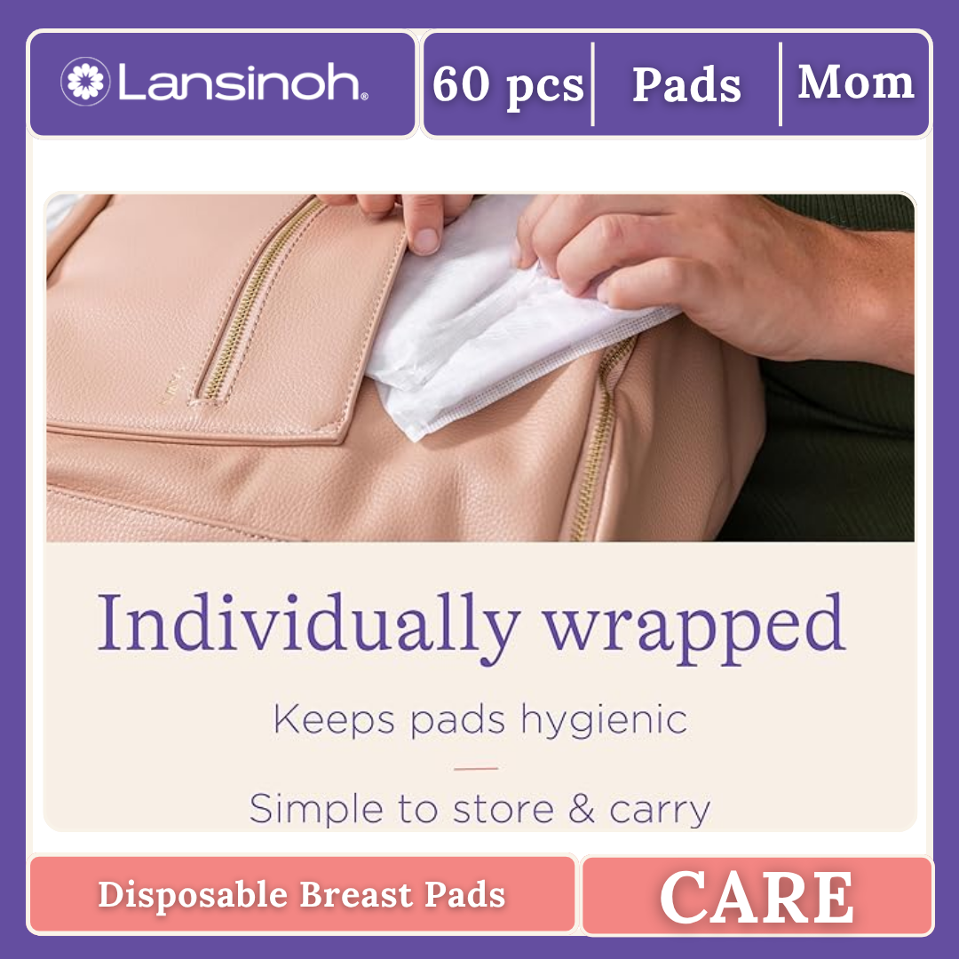 Lansinoh Stay Dry Disposable Nursing Pads, Soft and Super Absorbent Breast Pads Pack of 60