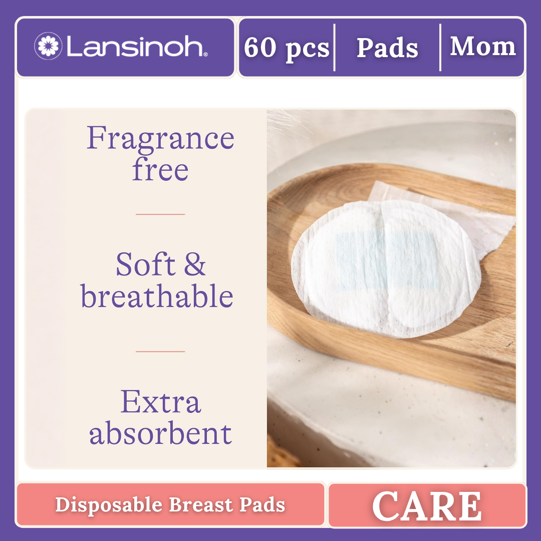 Lansinoh Stay Dry Disposable Nursing Pads, Soft and Super Absorbent Breast Pads Pack of 60