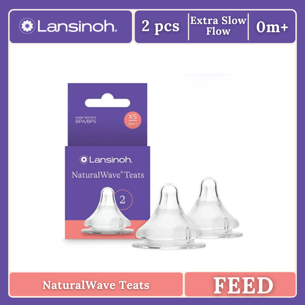 Lansinoh Nipples 2pcs Replacement for Extra Slow Flow Teats for Baby Feeding Bottles - No Nipple Confusion