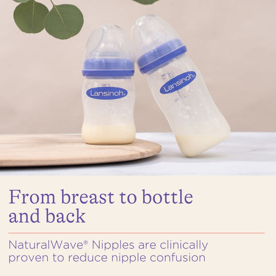 Lansinoh Baby Feeding Bottle 2x160ml with NaturalWave Teat GB