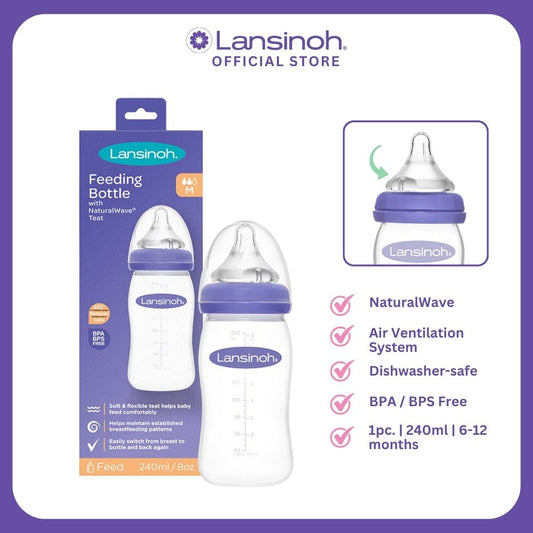 Lansinoh Feeding Bottle with NaturalWave® Teat GB 240ml