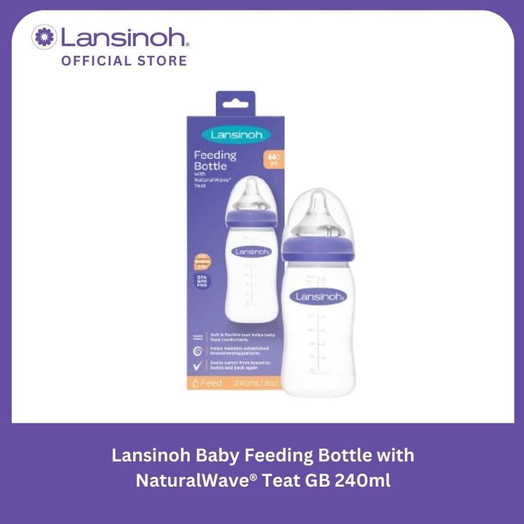 Lansinoh Feeding Bottle with NaturalWave® Teat GB 240ml