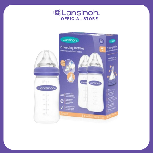 Lansinoh Feeding Bottles 2x 240ml with NaturalWave Teat  GB