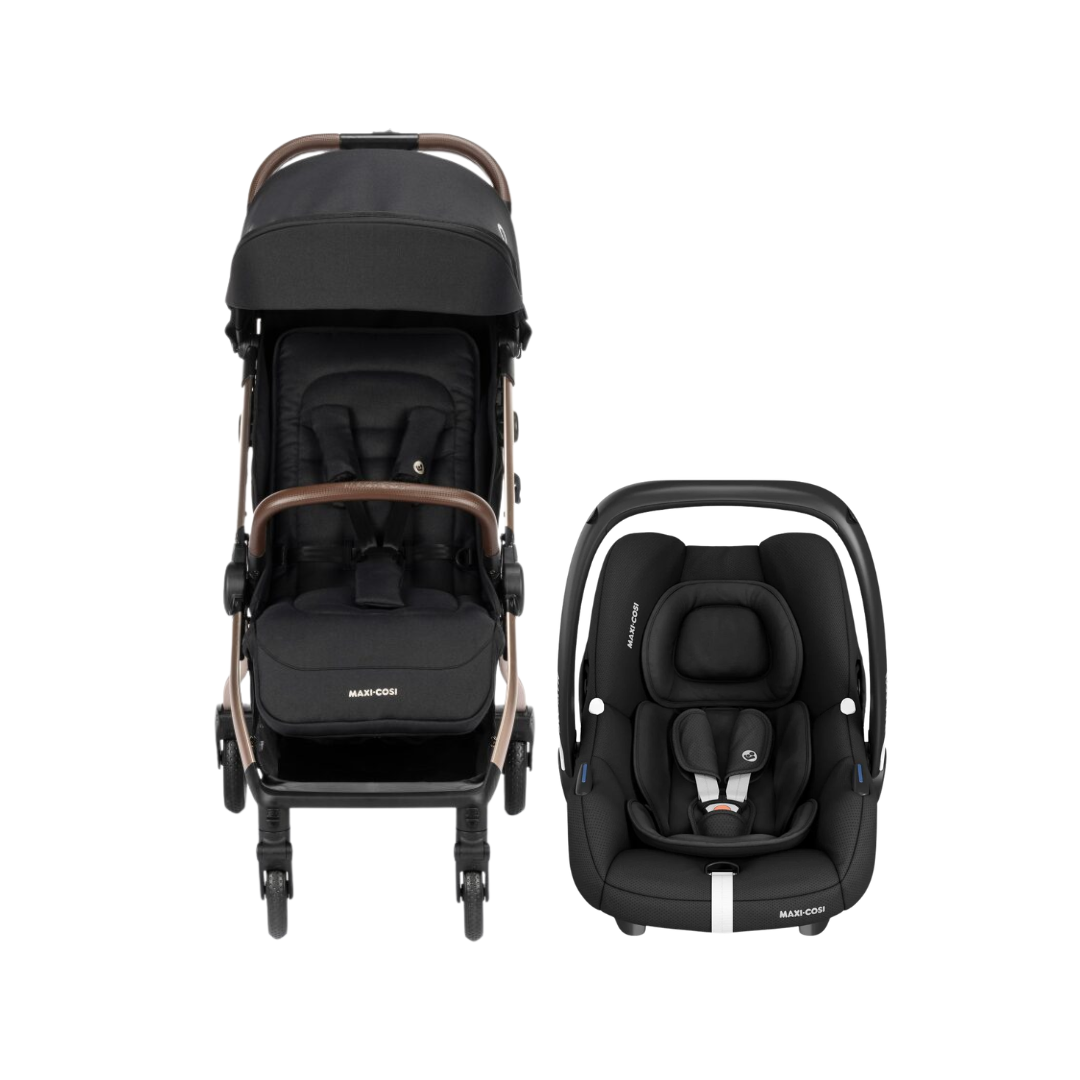 Maxi-Cosi Stroller Eva 3 incl. Adapters + Carseat CabrioFix i-Size - Essential Black