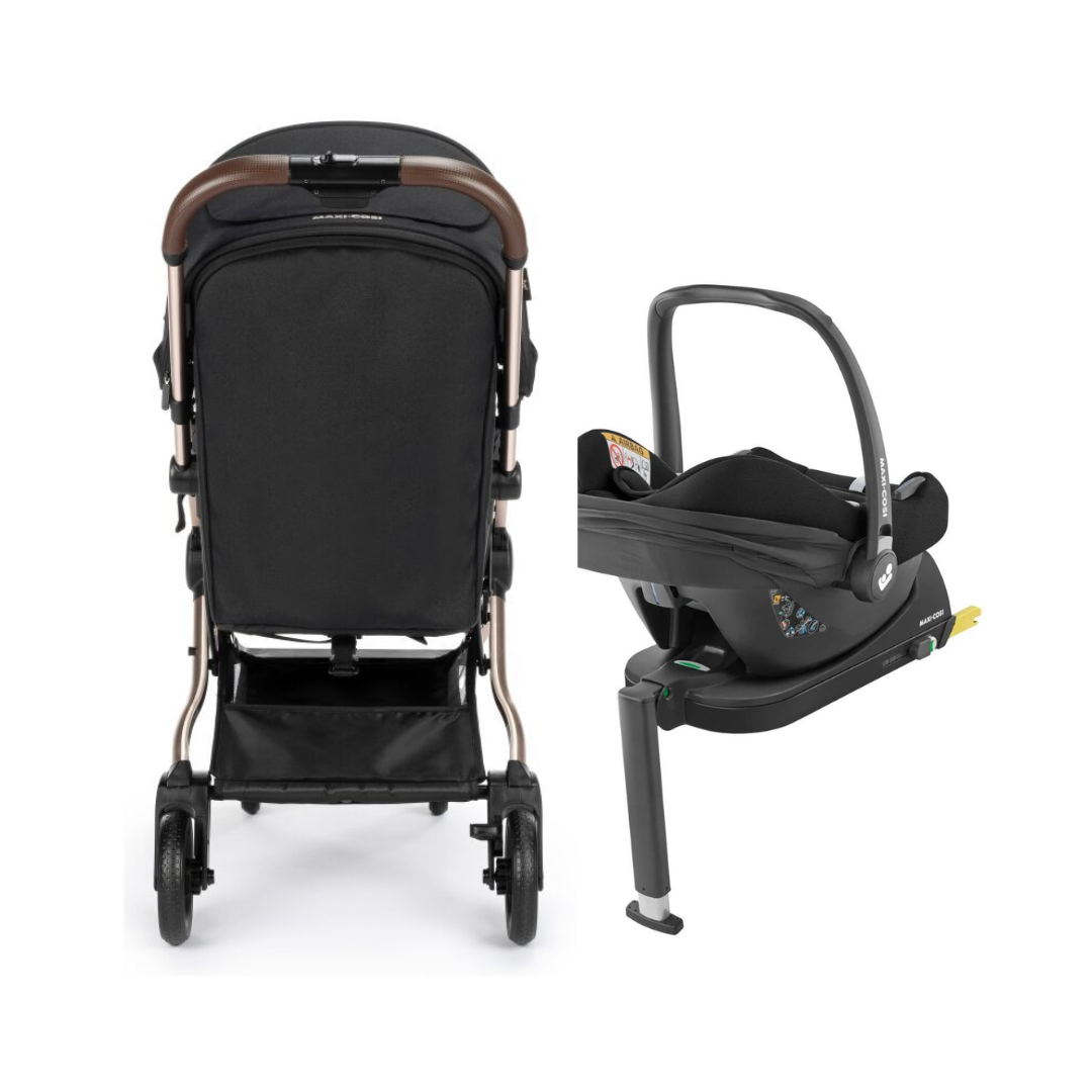 Maxi-Cosi Stroller Eva 3 incl. Adapters + Carseat CabrioFix i-Size - Essential Black