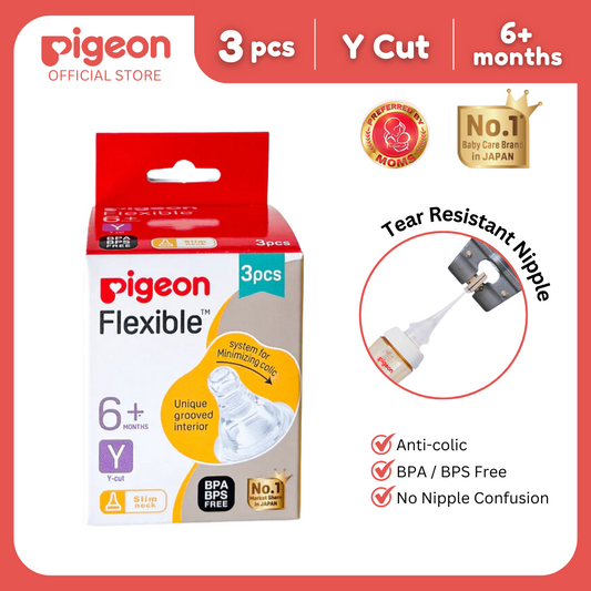 Pigeon Official - Standard/Peristaltic Nipple Fast flow for 6+months 3pcs per box