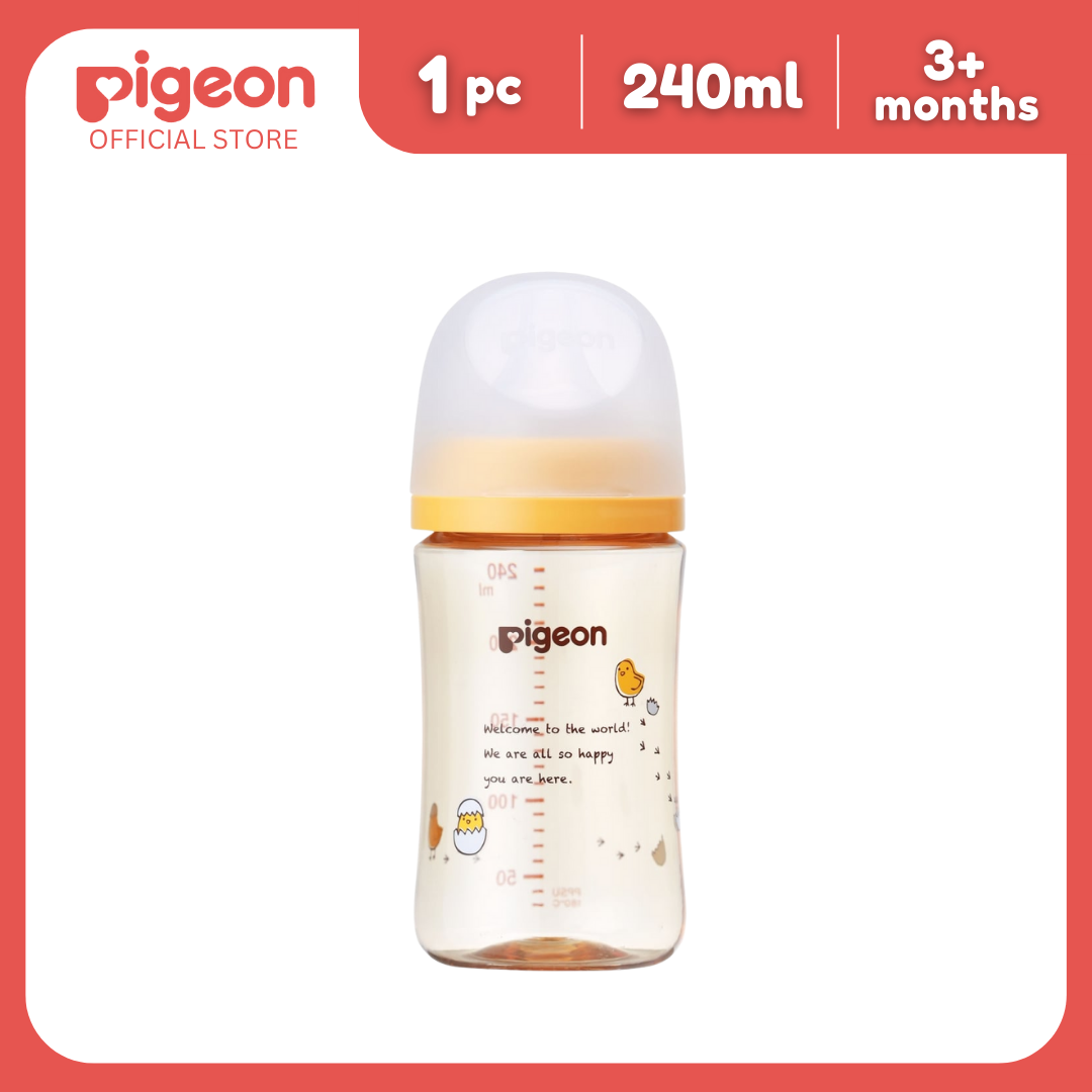 Pigeon Official New Wide Neck PPSU Bird Feeding Bottle 240ml for newborn (M), medium flow, no nipple confusion, anti-colic, high heat resistance