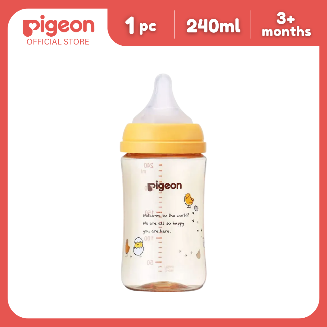 Pigeon Official New Wide Neck PPSU Bird Feeding Bottle 240ml for newborn (M), medium flow, no nipple confusion, anti-colic, high heat resistance
