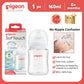 Pigeon Official - New and Improved Wide Neck Glass Feeding Bottle 160ml 1pc, Slow Flow, for 0+ Months Babies Anti Colic, No Nipple Confusion, AVS System, Latch On Line, BPA Free, Ultra Soft Flexible Nipples, Japan No. 1 Brand