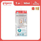 Pigeon Official - New and Improved Wide Neck Glass Feeding Bottle 160ml 1pc, Slow Flow, for 0+ Months Babies Anti Colic, No Nipple Confusion, AVS System, Latch On Line, BPA Free, Ultra Soft Flexible Nipples, Japan No. 1 Brand