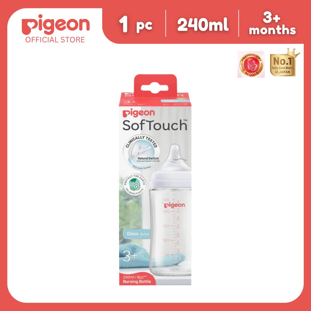 Pigeon Official - Softouch BPP Nursing Bottle Glass 240ml - No nipple confusion, Anti colic