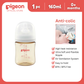Pigeon Official - New and Improved Wide Neck PPSU Feeding Bottle 160ml 1pc, Size SS Round Hole Nipple, for 0+ Months Babies