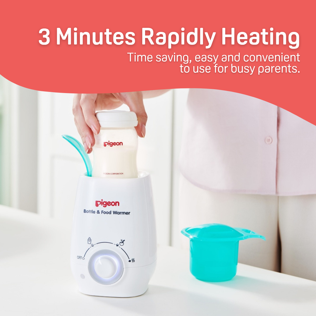 Pigeon Bottle & Baby Food Warmer – Smart Heat Level for Bottle & Food warming, Compact, Quiet, Safe & Easy to Use, Fits All Bottle Sizes, Japan’s Trusted Baby Electronics