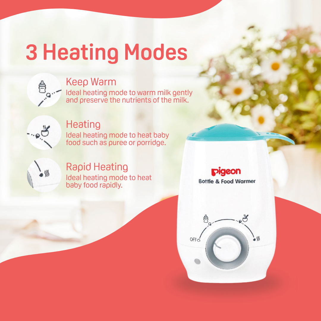 Pigeon Bottle & Baby Food Warmer – Smart Heat Level for Bottle & Food warming, Compact, Quiet, Safe & Easy to Use, Fits All Bottle Sizes, Japan’s Trusted Baby Electronics