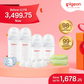 Pigeon Newborn Starter Set V2 - Wide Neck PP Bottle 160ml, 240ml, 4pcs s Nipples, Orthodontic Pacifier, Bottle Sponge Brush for Newborn Babies Anti Colic, AVS System, No Nipple Confusion, BPA Free, Soft Flexible Nipples, Japan No. 1 Brand